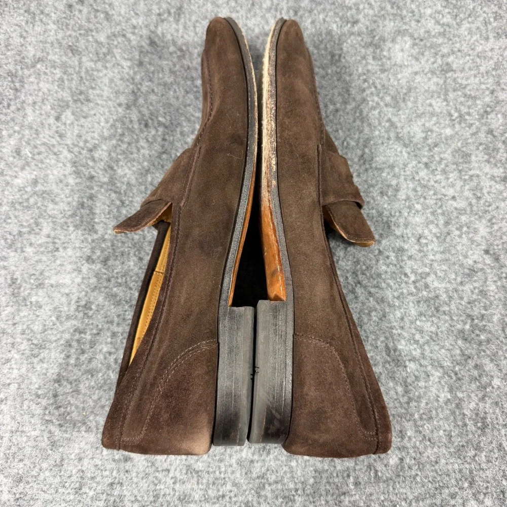 Hawes & Curtis Penny Loafer Mens Size 9 Brown Suede Leather Sole GUC